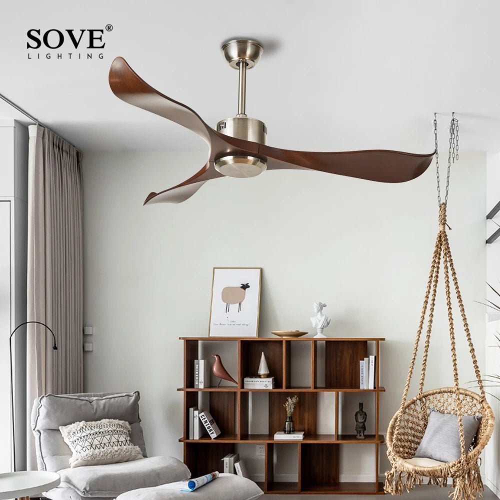 Modern Plastic Blade Ceiling Fan With Remote Control - Hans Lumiere