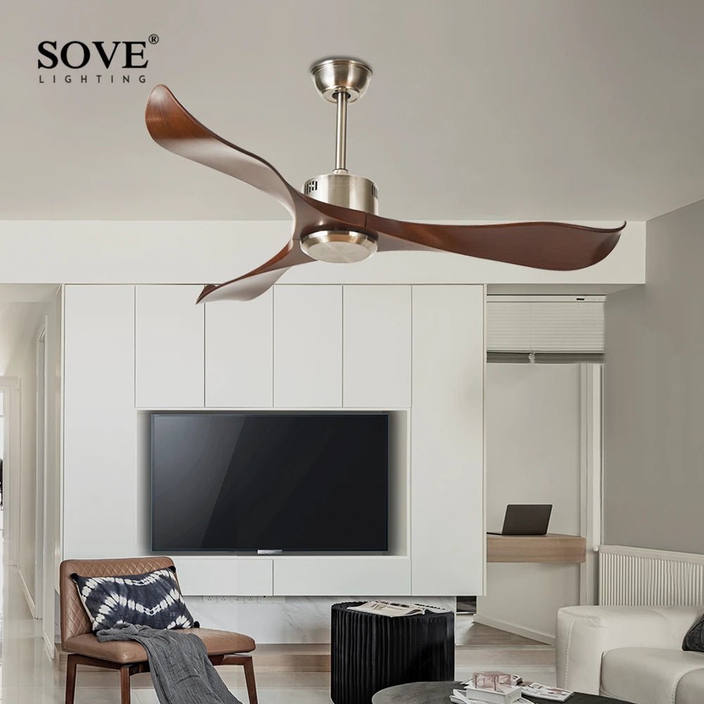 Modern Plastic Blade Ceiling Fan With Remote Control - Hans Lumiere