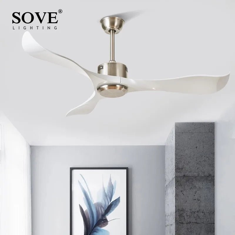 Modern Plastic Blade Ceiling Fan With Remote Control - Hans Lumiere