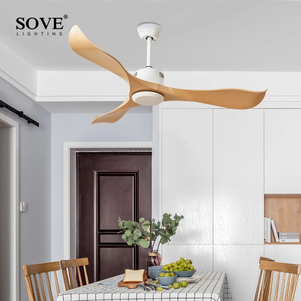 Modern Plastic Blade Ceiling Fan With Remote Control - Hans Lumiere