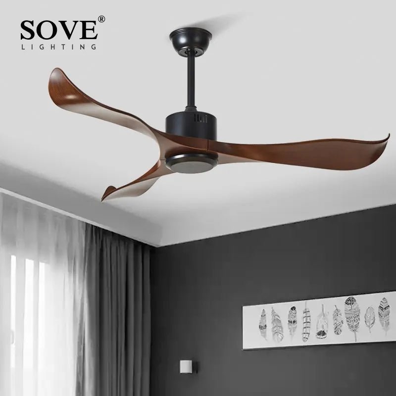 Modern Plastic Blade Ceiling Fan With Remote Control - Hans Lumiere