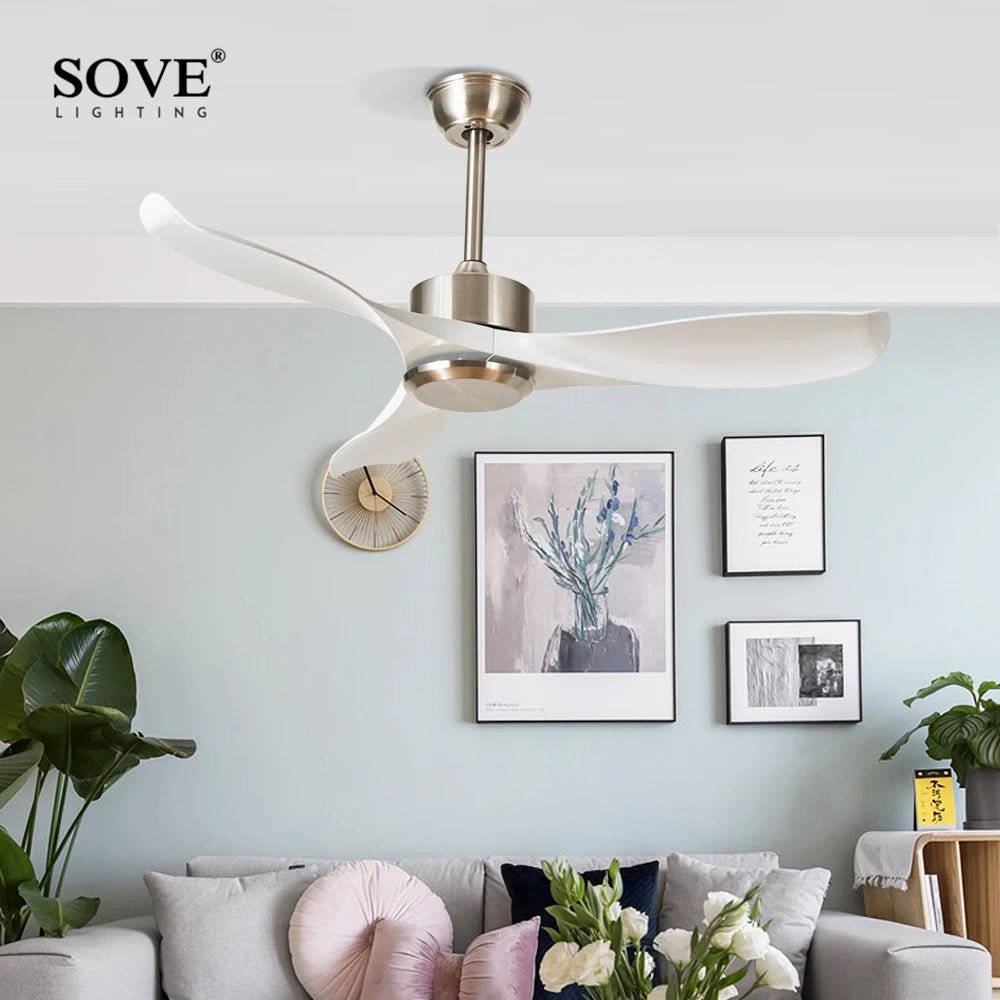 Modern Plastic Blade Ceiling Fan With Remote Control - Hans Lumiere