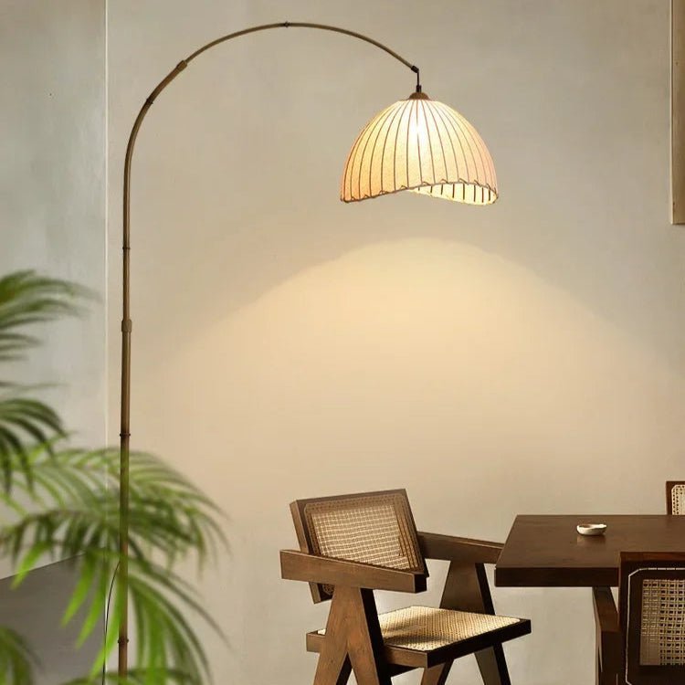 Modern Retro Style Bedside Fabric Floor Lamp - Hans Lumiere