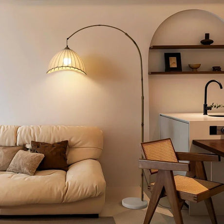 Modern Retro Style Bedside Fabric Floor Lamp - Hans Lumiere