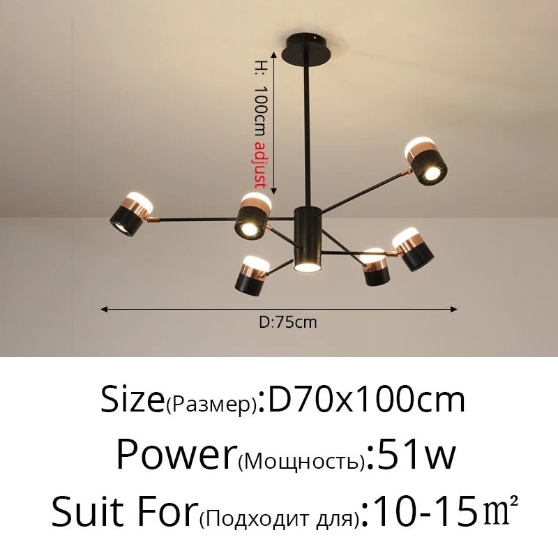 Modern Rotatable Spotlight LED Chandelier - Hans Lumiere