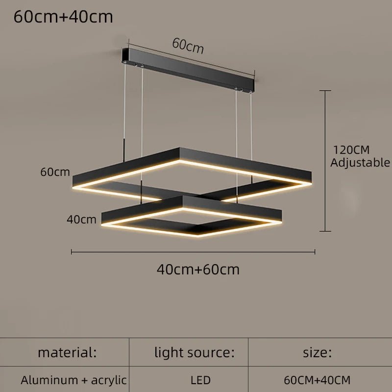 Modern Round LED Ring Chandelier for Living and Dining Room - Hans Lumiere