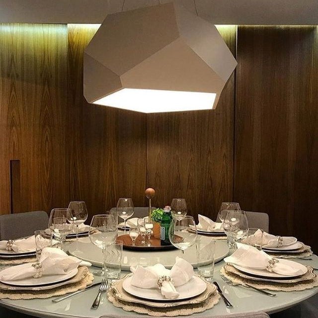 Modern Sample Faceted Wood Pendant Light - Hans Lumiere