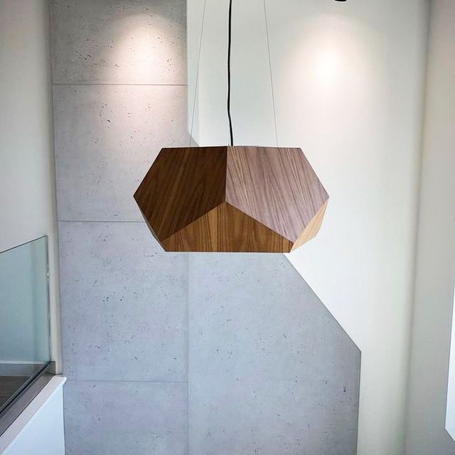 Modern Sample Faceted Wood Pendant Light - Hans Lumiere