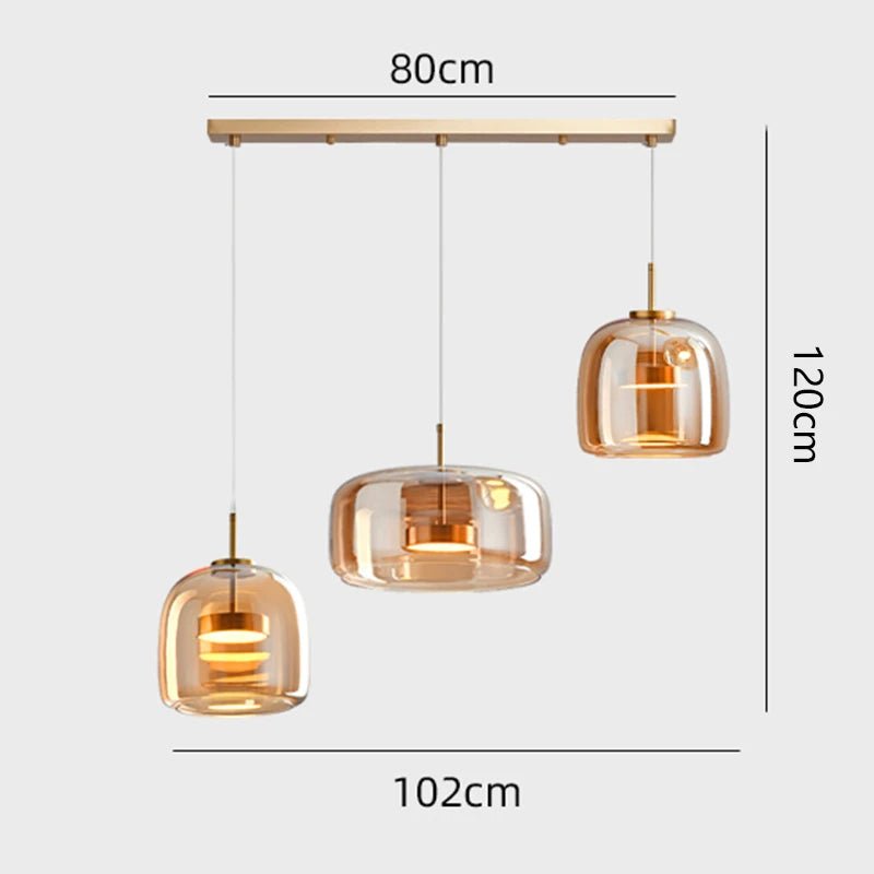 Modern Smoky Grey Glass Chandelier Pendant Light - Hans Lumiere