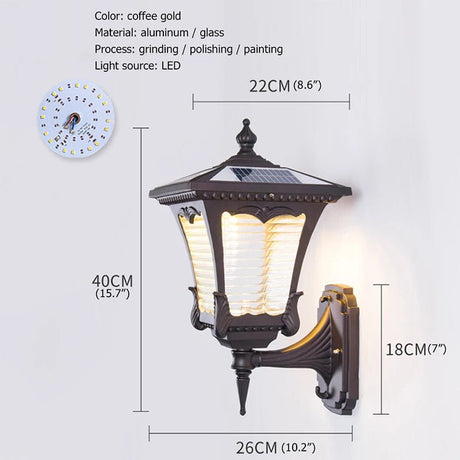 Modern Solar Outdoor Wall LED Light Fixture - Hans Lumiere