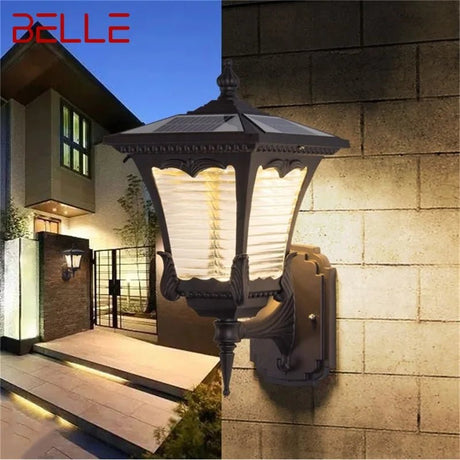 Modern Solar Outdoor Wall LED Light Fixture - Hans Lumiere