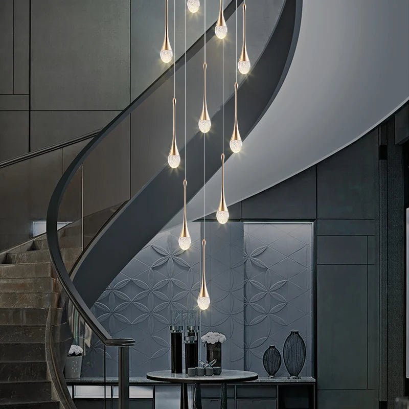 Modern Staircase LED Crystal Chandelier - Hans Lumiere