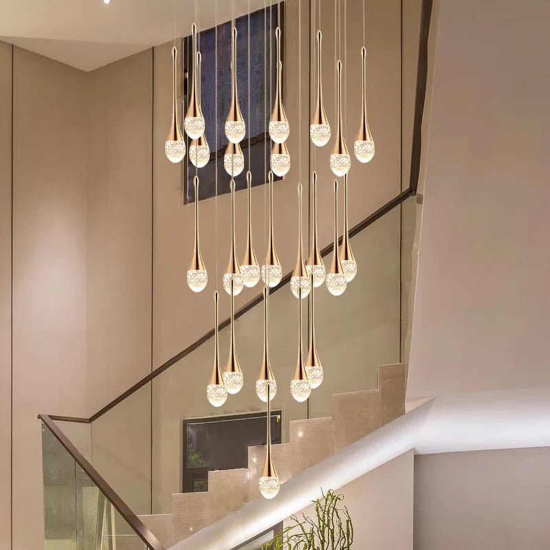 Modern Staircase LED Crystal Chandelier - Hans Lumiere