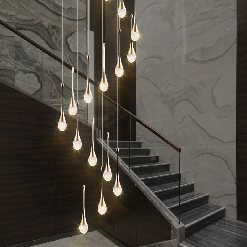Modern Staircase LED Crystal Chandelier - Hans Lumiere