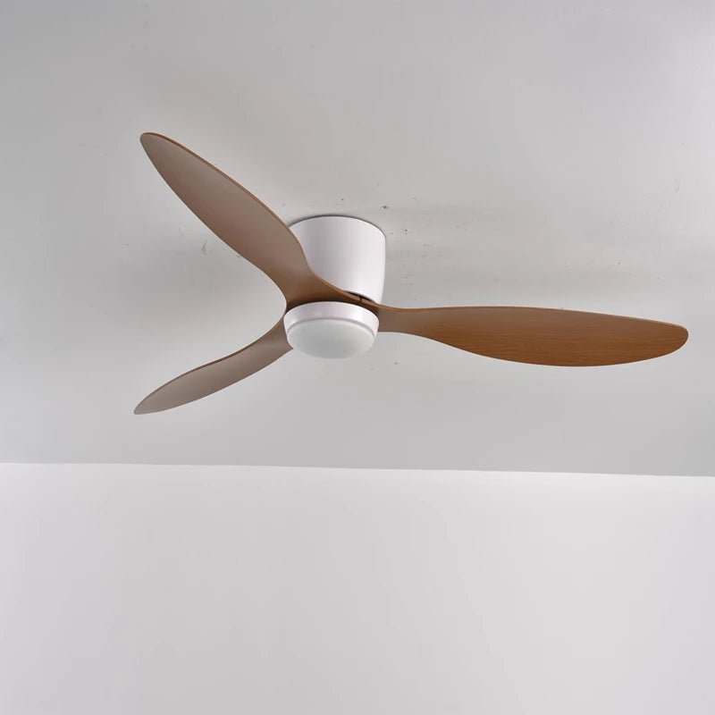 Modern White Ceiling Fan With LED Light And Remote Control - Hans Lumiere