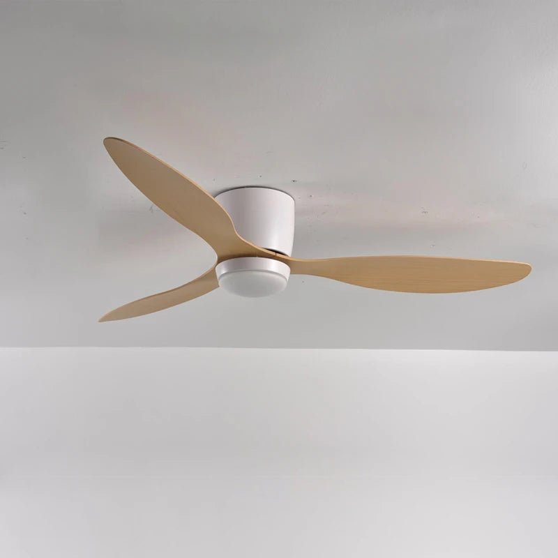 Modern White Ceiling Fan With LED Light And Remote Control - Hans Lumiere
