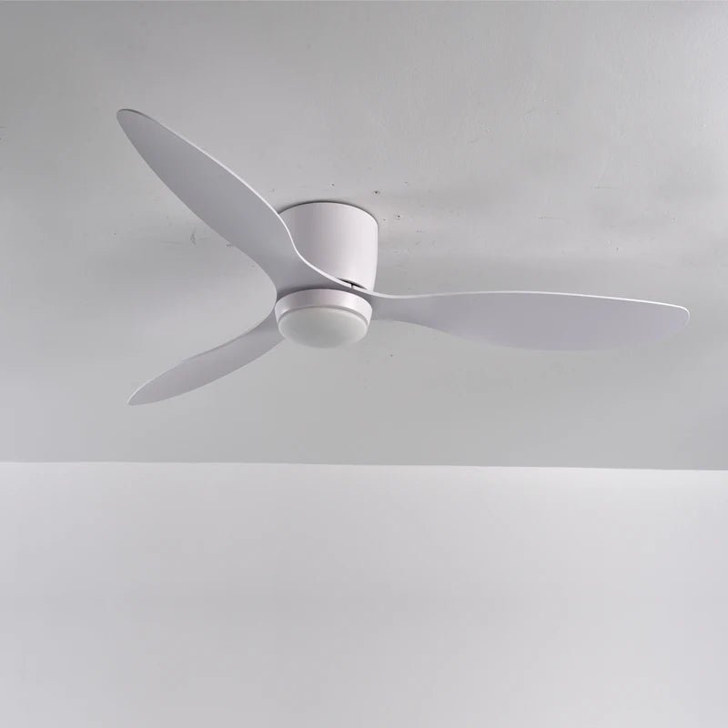 Modern White Ceiling Fan With LED Light And Remote Control - Hans Lumiere