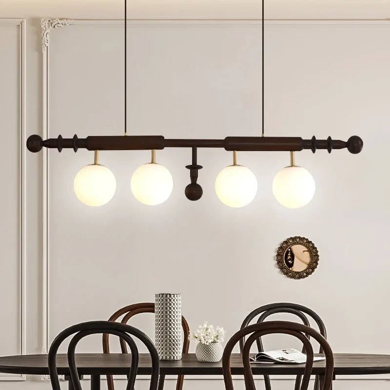 Modern Wood and Glass Pendant Light for Kitchen Island and Dining Room - Hans Lumiere