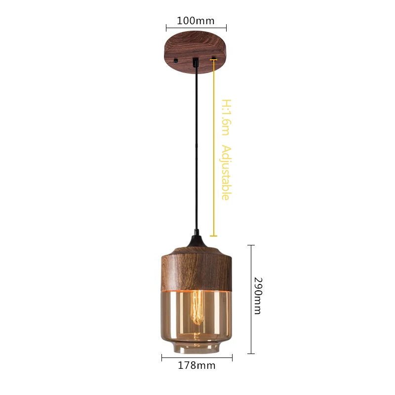Modern Wood Grain Line Hanging Glass Chandelier - Hans Lumiere