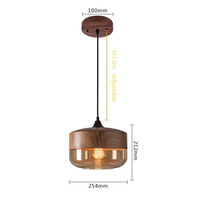 Modern Wood Grain Line Hanging Glass Chandelier - Hans Lumiere