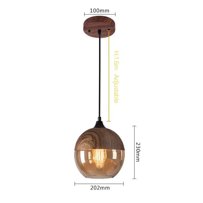 Modern Wood Grain Line Hanging Glass Chandelier - Hans Lumiere