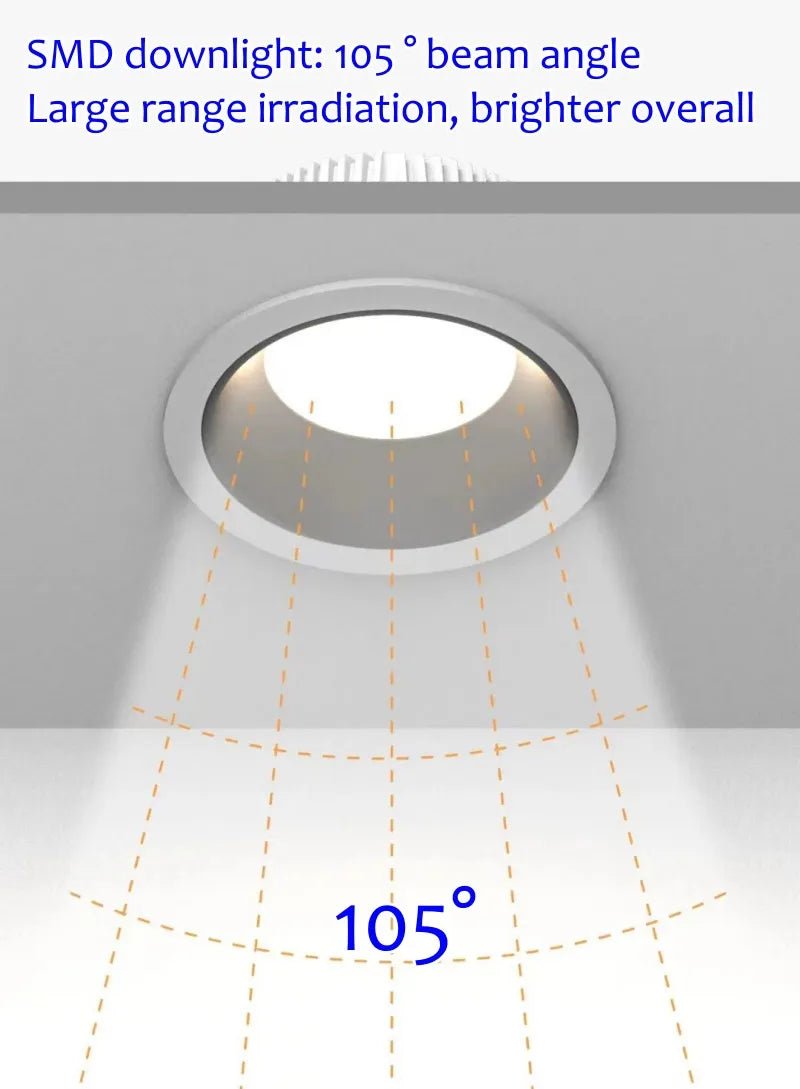 Narrow Frame Tricolor Changeable LED Embedded COB Spotlight - Hans Lumiere