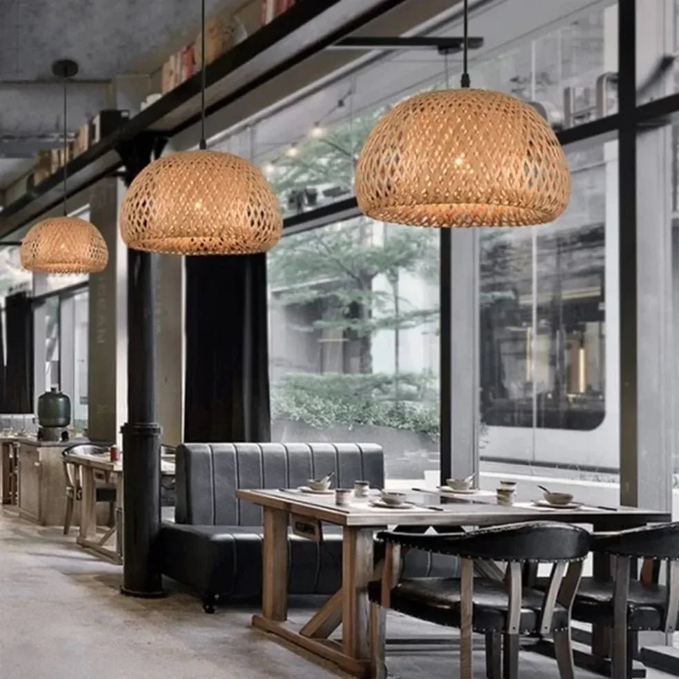 Natural Bamboo LED Pendant Chandelier - Hans Lumiere
