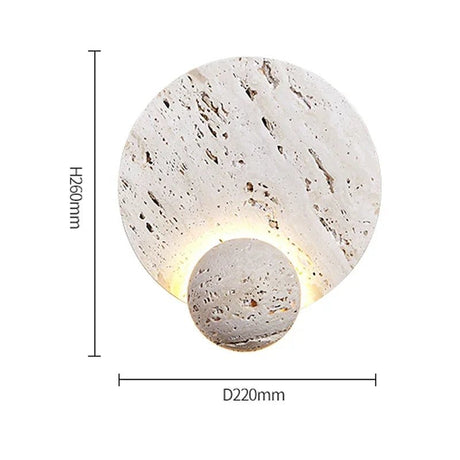 Natural White Cave Stone Creative Design Disk Wall Lamp - Hans Lumiere