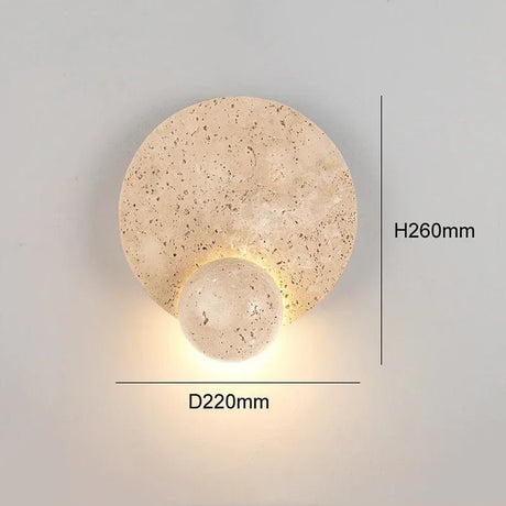 Natural White Cave Stone Creative Design Disk Wall Lamp - Hans Lumiere
