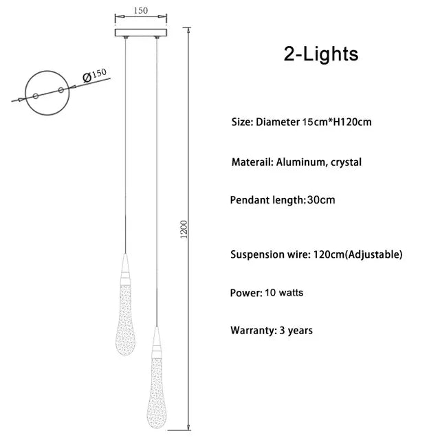 New Modern LED Crystal Chandelier Art Luster - Hans Lumiere