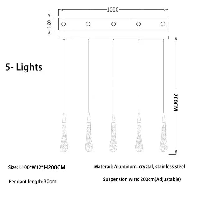 New Modern LED Crystal Chandelier Art Luster - Hans Lumiere
