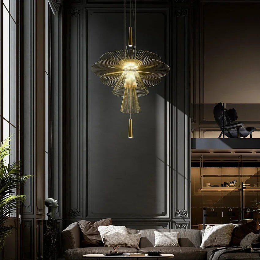 New Trend Luxury Metal Cord LED Chandelier Pendant Lighting - Hans Lumiere