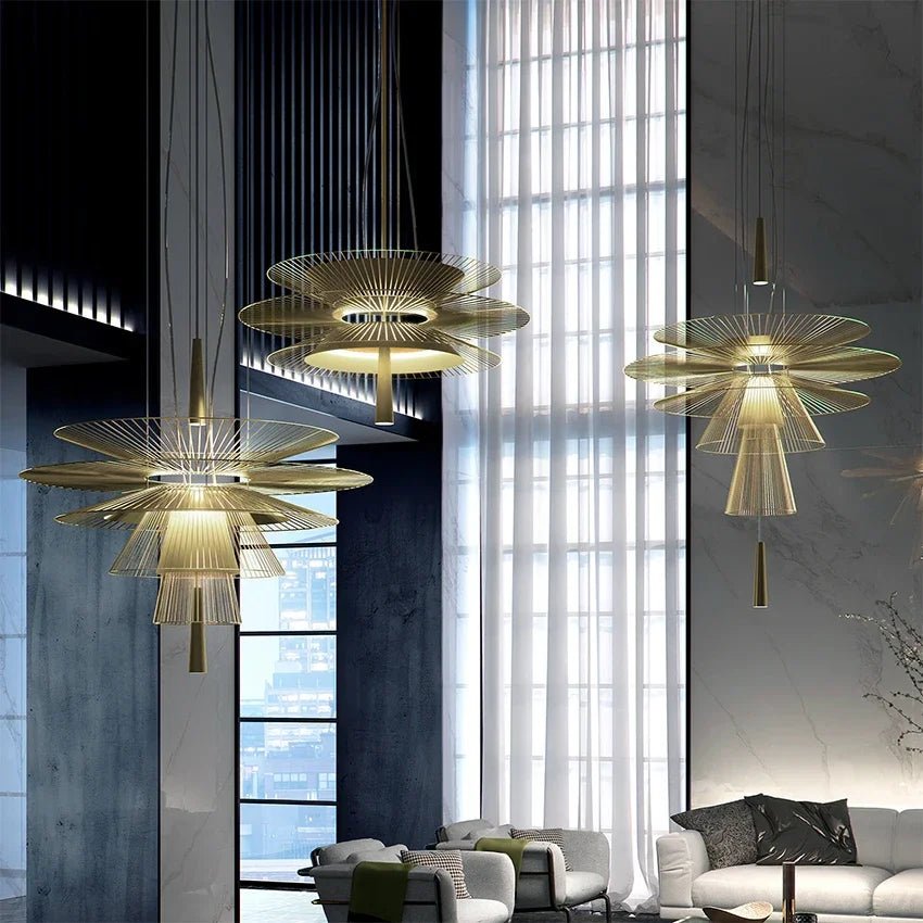 New Trend Luxury Metal Cord LED Chandelier Pendant Lighting - Hans Lumiere