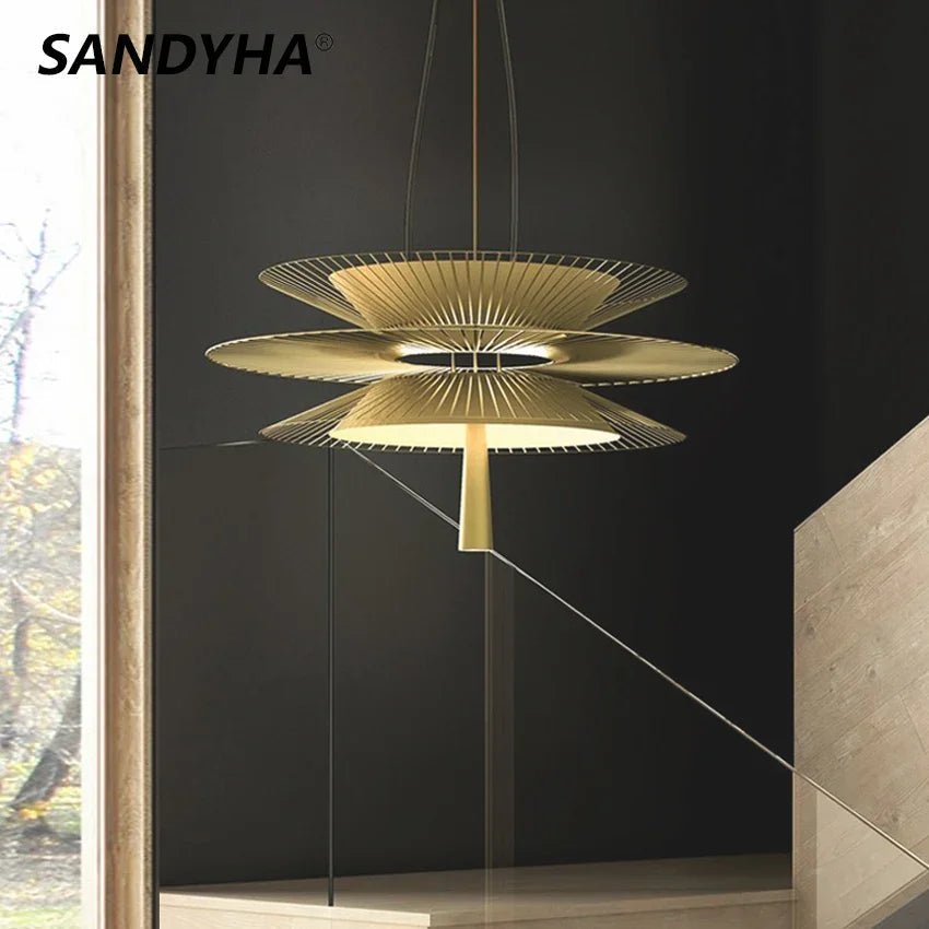 New Trend Luxury Metal Cord LED Chandelier Pendant Lighting - Hans Lumiere