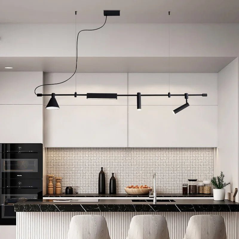 Nordic Black LED Chandelier | Suspension Ceiling Light - Hans Lumiere