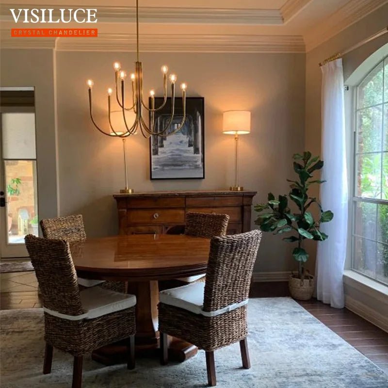 Nordic Copper Gold/Black Chandelier Pendant Light - Hans Lumiere