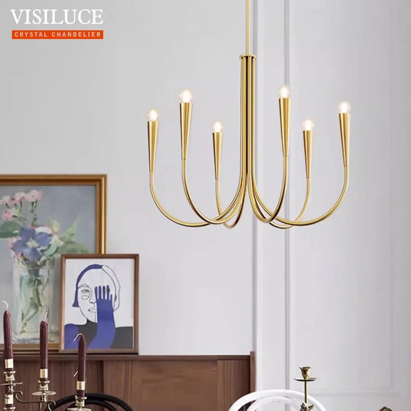 Nordic Copper Gold/Black Chandelier Pendant Light - Hans Lumiere