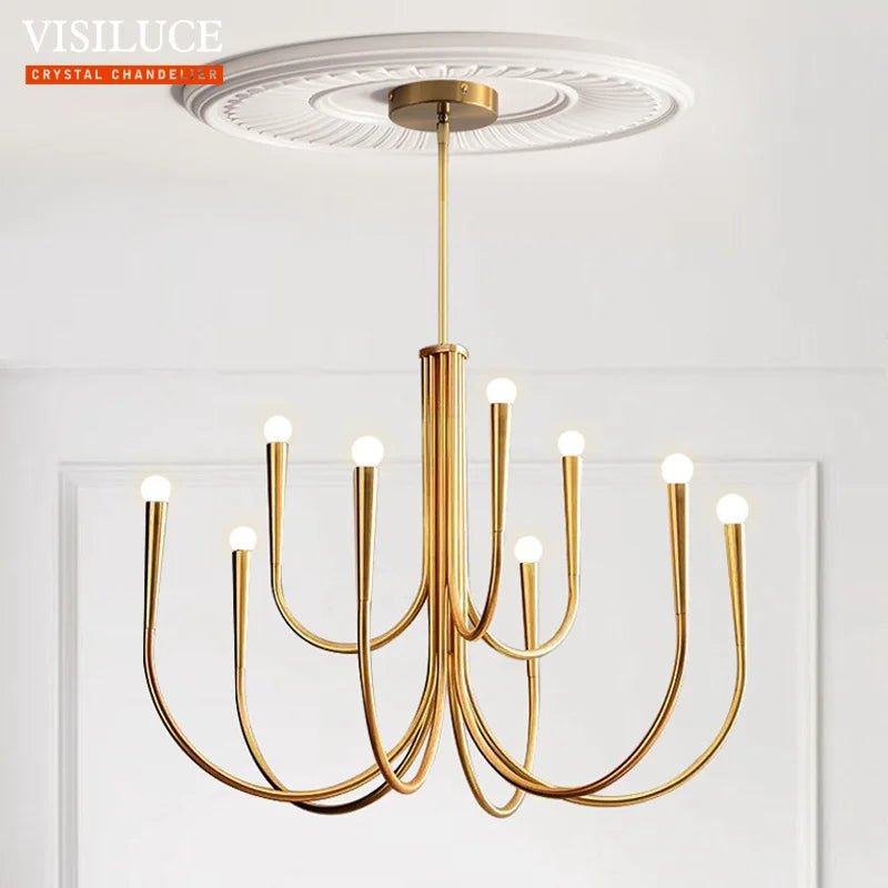 Nordic Copper Gold/Black Chandelier Pendant Light - Hans Lumiere