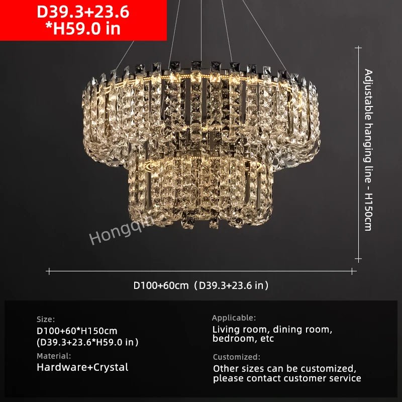 Nordic Crystal Ring Chandelier for Living Room and Dining Room - Hans Lumiere