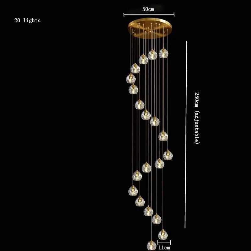 Nordic Design Round Crystal Ball Chandelier - Hans Lumiere