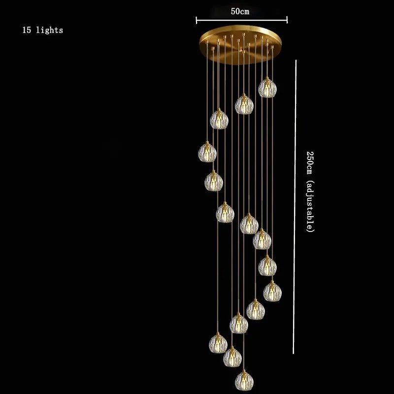 Nordic Design Round Crystal Ball Chandelier - Hans Lumiere