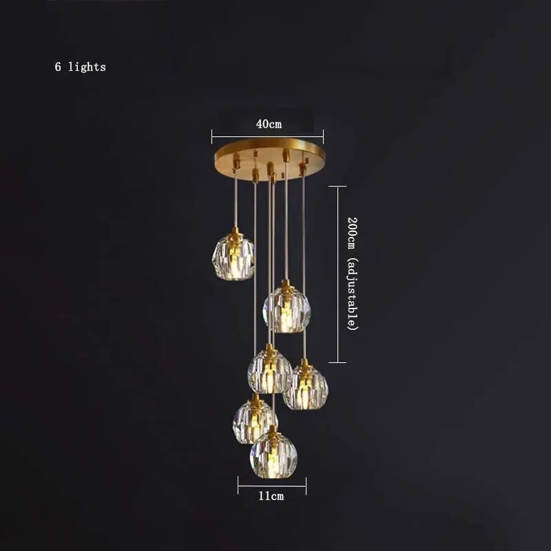 Nordic Design Round Crystal Ball Chandelier - Hans Lumiere