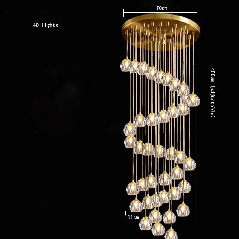 Nordic Design Round Crystal Ball Chandelier - Hans Lumiere