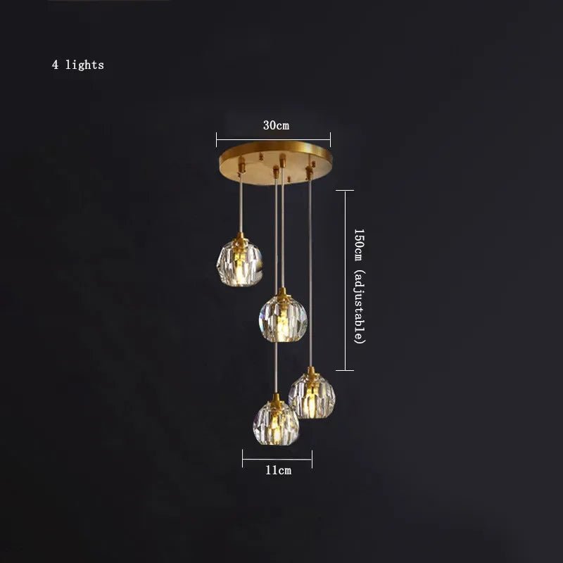 Nordic Design Round Crystal Ball Chandelier - Hans Lumiere