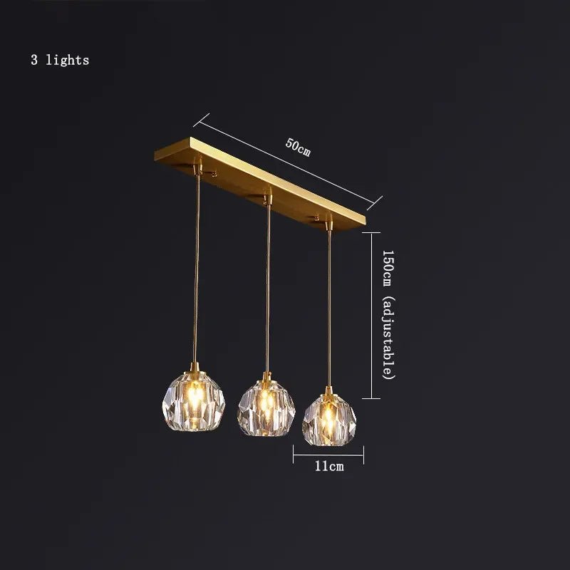 Nordic Design Round Crystal Ball Chandelier - Hans Lumiere