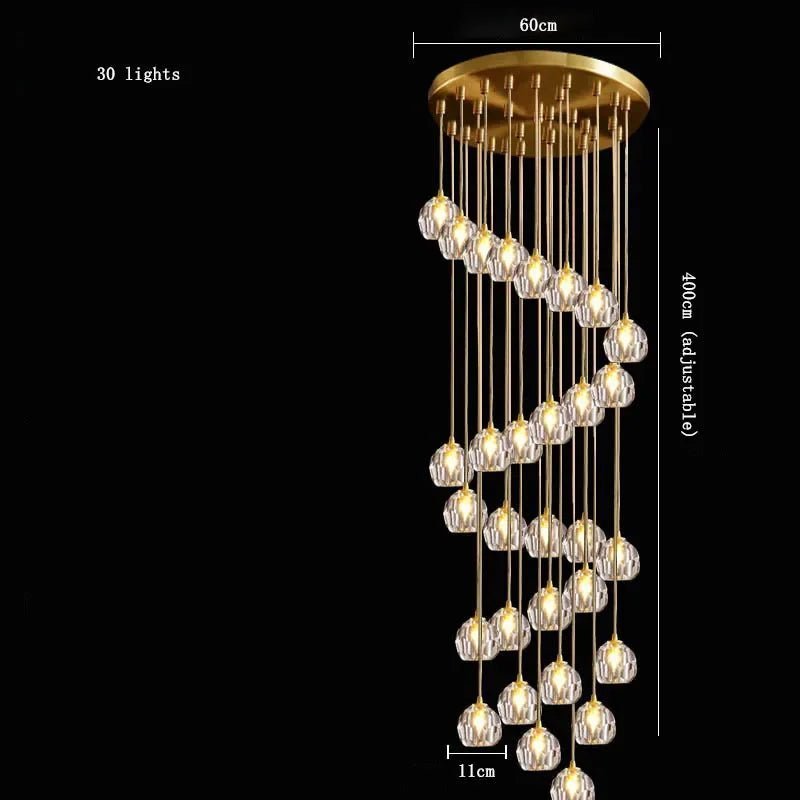 Nordic Design Round Crystal Ball Chandelier - Hans Lumiere