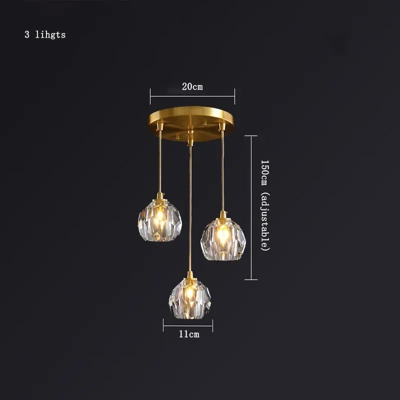 Nordic Design Round Crystal Ball Chandelier - Hans Lumiere