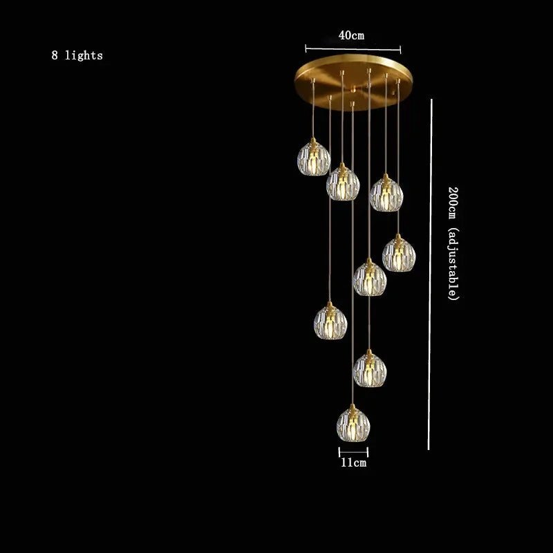 Nordic Design Round Crystal Ball Chandelier - Hans Lumiere