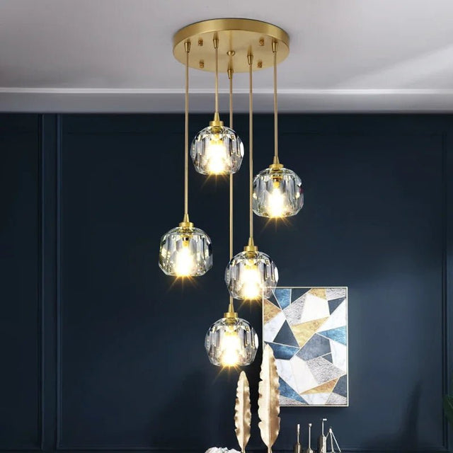 Nordic Design Round Crystal Ball Chandelier - Hans Lumiere
