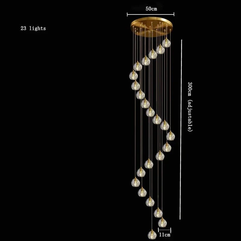 Nordic Design Round Crystal Ball Chandelier - Hans Lumiere